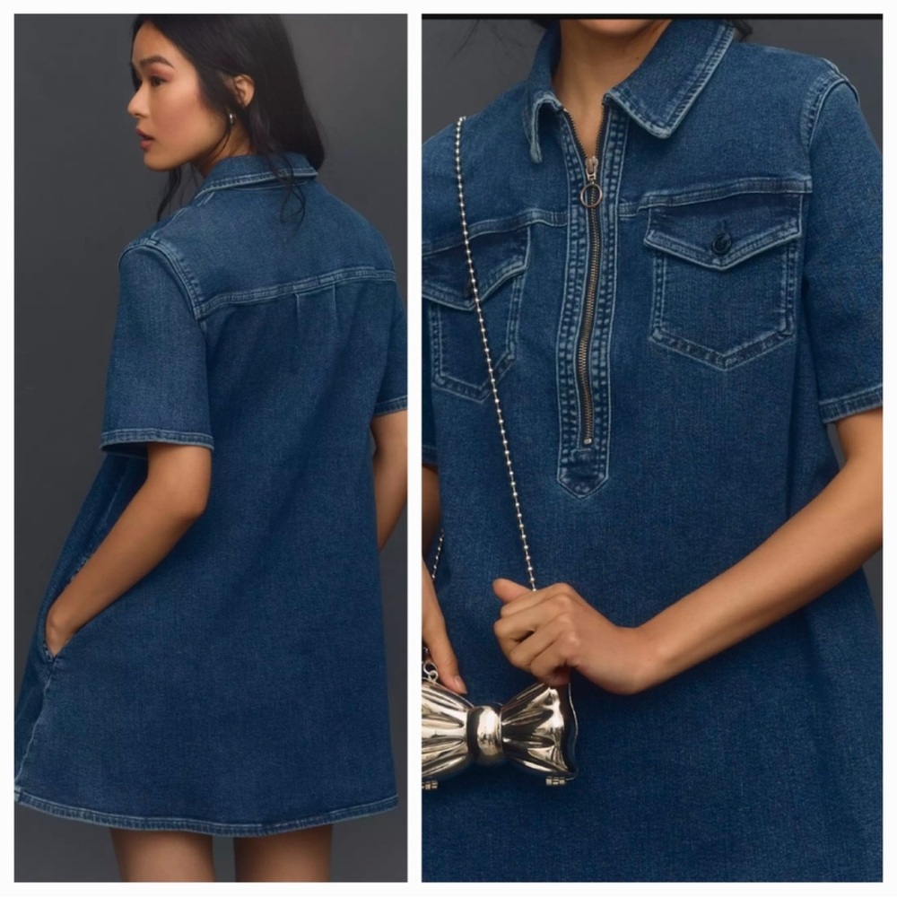 Anthropologie Pilcro Westley Cotton Denim Dress Sz L